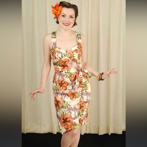 NWOT HellBunny Vixen Hawaiin print halter dress Size XL